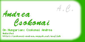 andrea csokonai business card